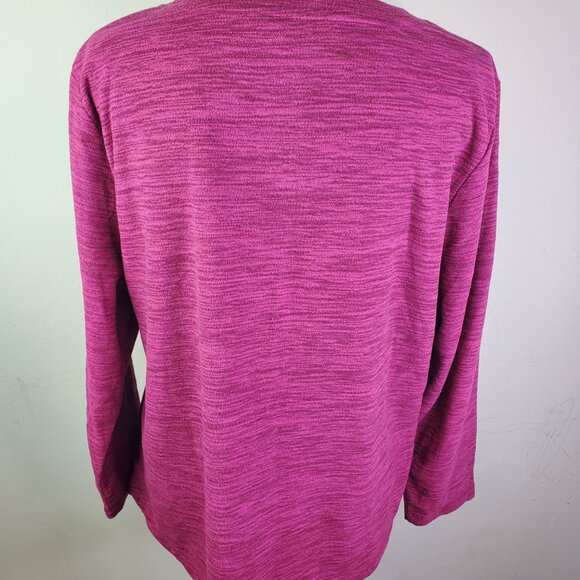 Karen Scott Womens Magenta Fleece Marled Sweatshirt PXL - Picture 7 of 10